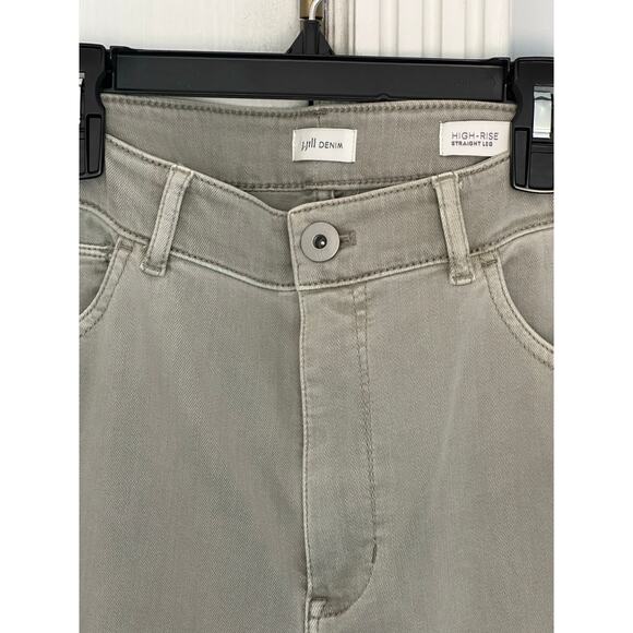 EUC J. Jill High Rise Cuffed Straight Leg Soft Light Green Sz 10 Jeans Neutral - Picture 2 of 6